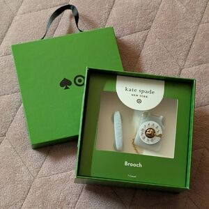 Kate Spade Blue and Gold Retro Telephone Brooch